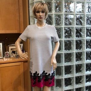 A.L.C. Striped Floral knit short sleeve dress, xs